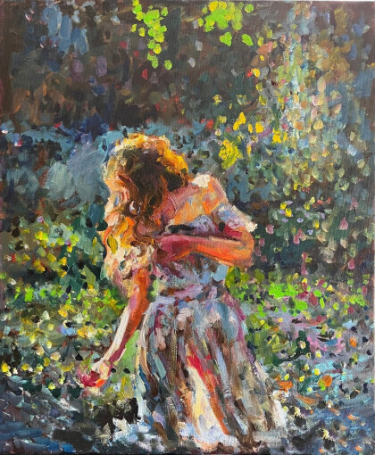 Лето. Девушка в платье