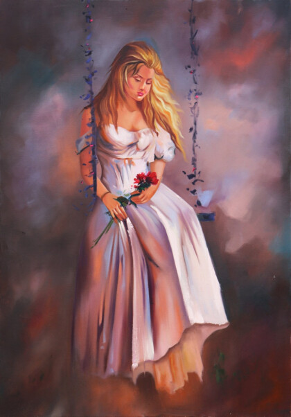 Девушка на качелях