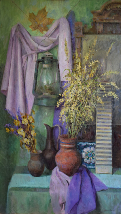 Натюрморт с ярославским изразцом