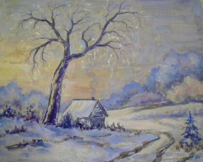 Зимний вечер у сторожки