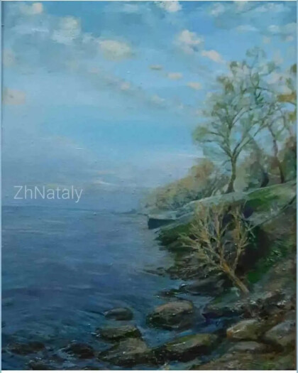 Пушкинская набережная в Таганроге, камни у воды