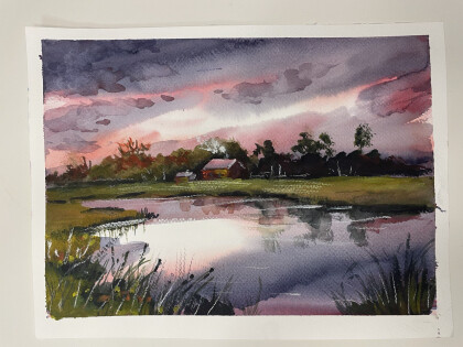 "Рассвет над деревней"