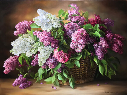 Сирень в корзине