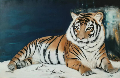 Тигр на снегу