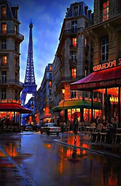 Ночной дождливый город