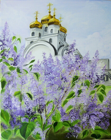 Сирень у храма