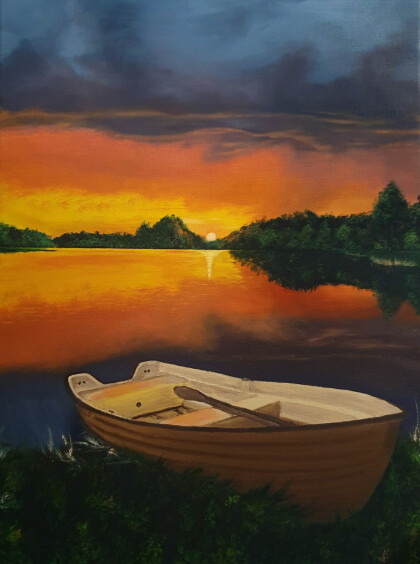 Закат на озере