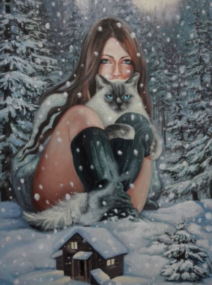 Девушка с кошкой