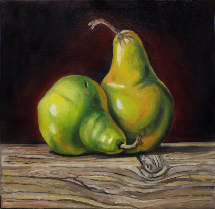 Две груши на столе