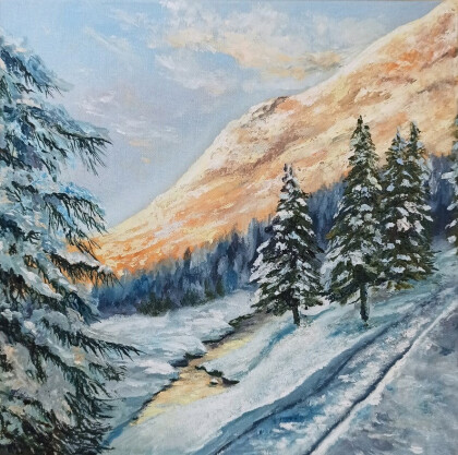 Зимний горный пейзаж