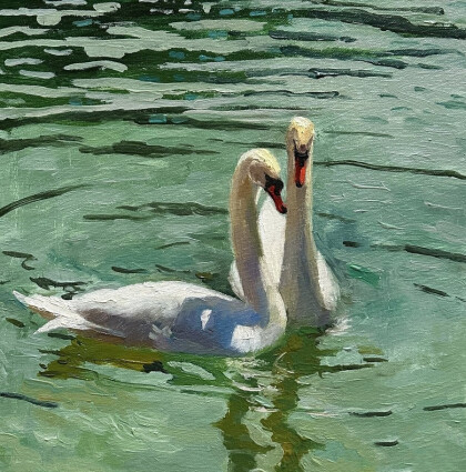 Два белых лебедя