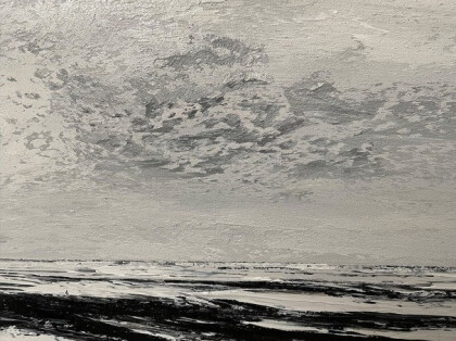 Черно-белый морской пейзаж