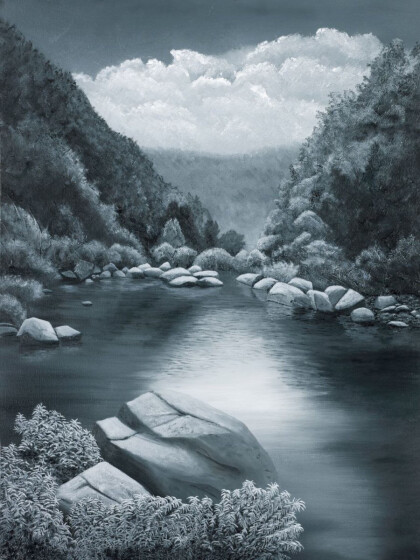 Черно-белый пейзаж