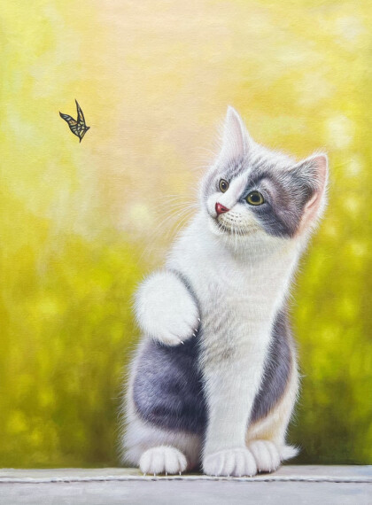 Котенок на прогулке