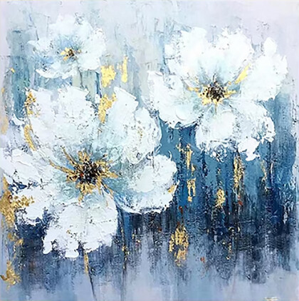 Цветы на синем