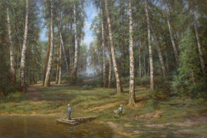 Березовая роща.Рыбаки.