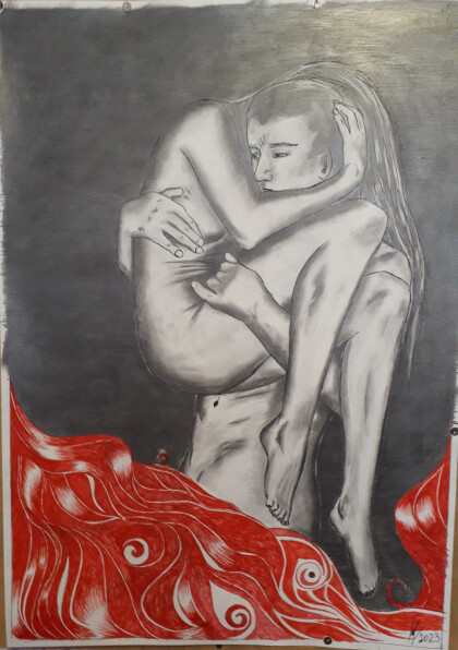 Девушка на руках мужчины (спасение)