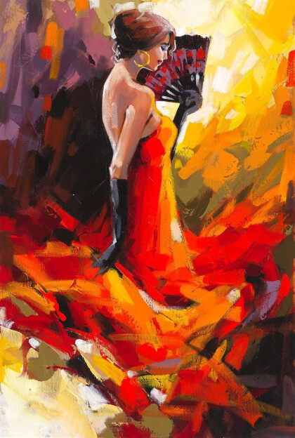 Девушка с веером