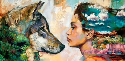 Девушка с волком