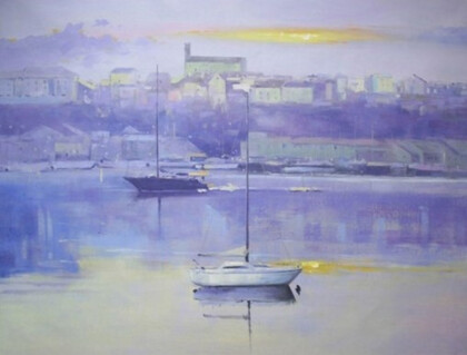 Пейзаж с лодками