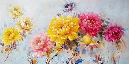 Яркие пионы