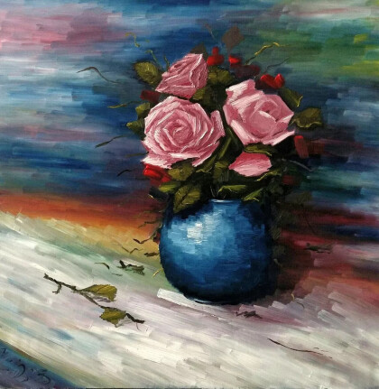 Розы в вазе