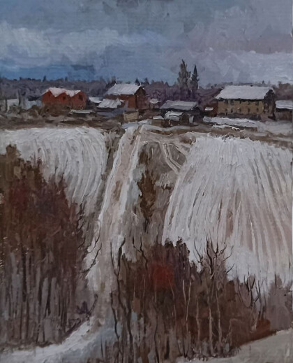 Вечереет в поселке