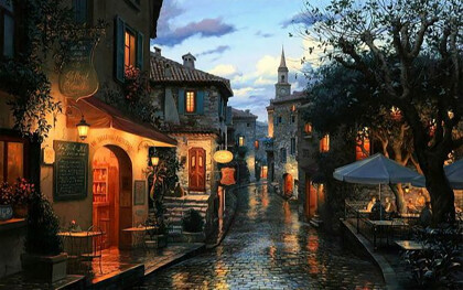 Город засыпает