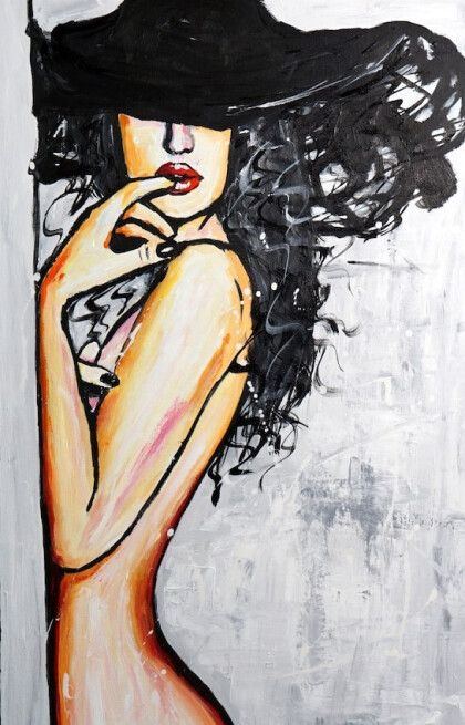 Девушка в черной шляпе