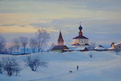 Зимний вечер в Суздале