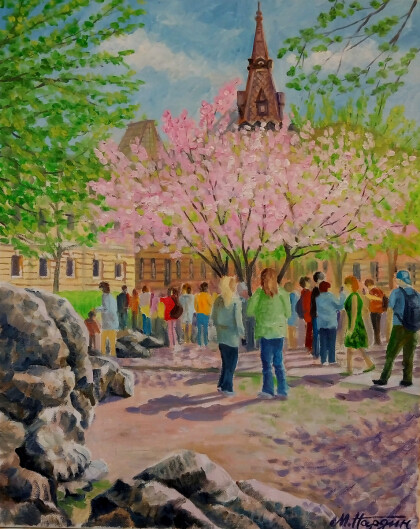 Весна в саду Дружбы на Литейном проспекте