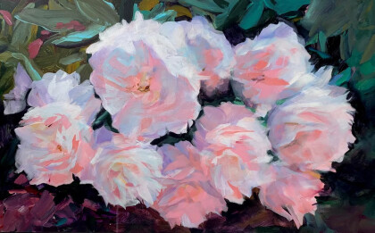 Нежно-розовые пионы