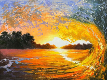 Морская волна. Закат над морем