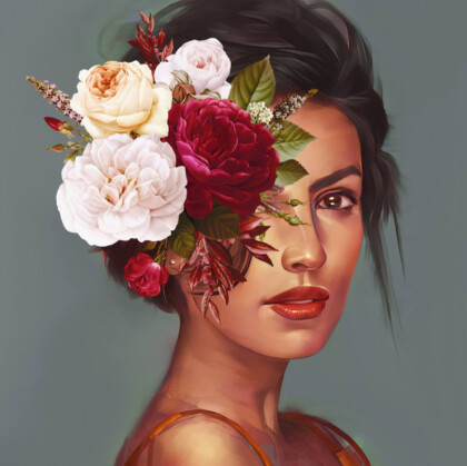 Девушка с цветком