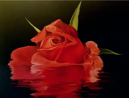 Роза в воде