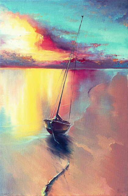 Закат на пляже