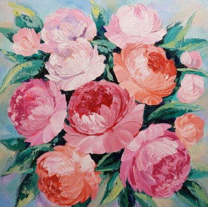 Розовые пионы