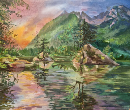 Озеро в закате