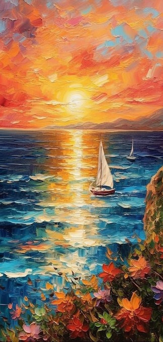 Закат в океане