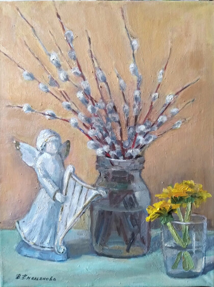 Натюрморт пасхальный с ангелом