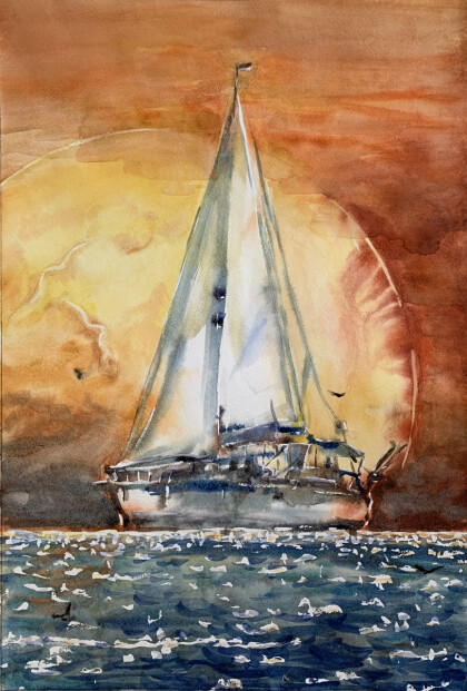 Парусник на закате