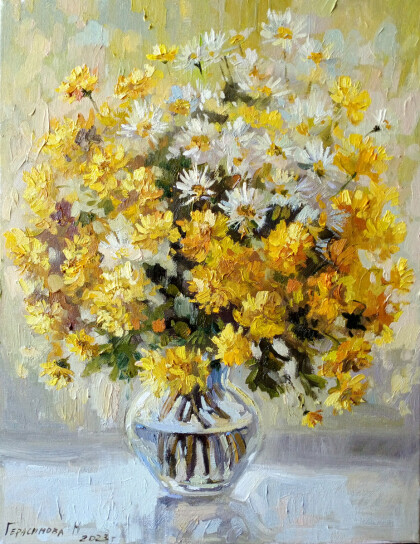 Букет осенних хризантем