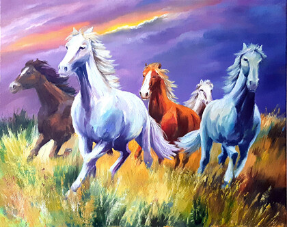Картина с лошадьми Вольный ветер