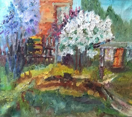 Дворик с сиренью.