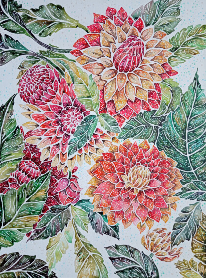 Хризантемы в графике