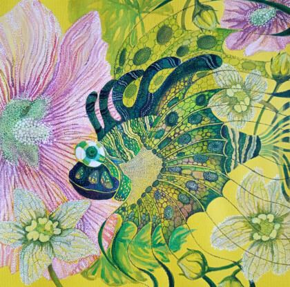 Цветы и рыбка