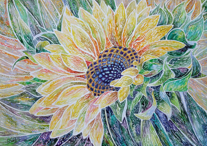 Подсолнух в солнечных зайчиках