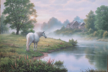 Пейзаж с лошадью
