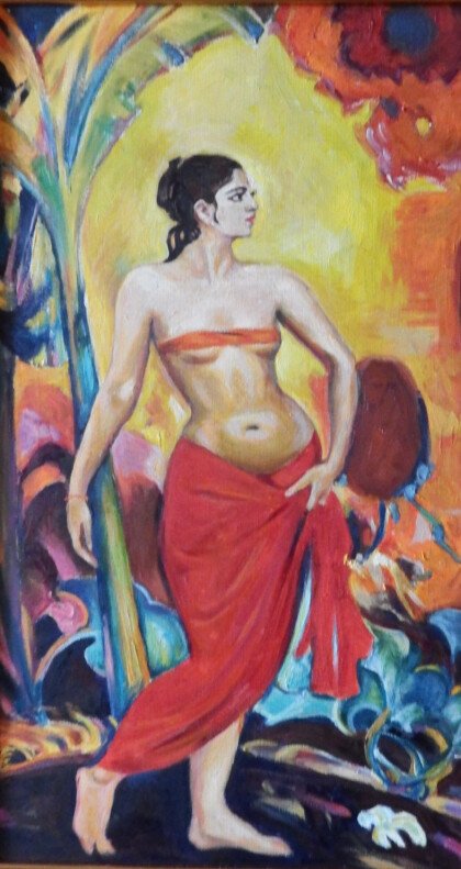 Копия с картины Святослава Рериха (Индианка )