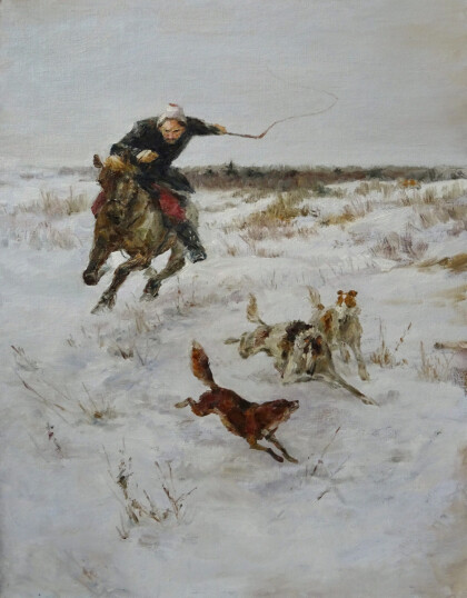 Копия картины С. Ворошилова Охота с борзыми